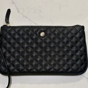 Nine West Black Quilted Wristlet